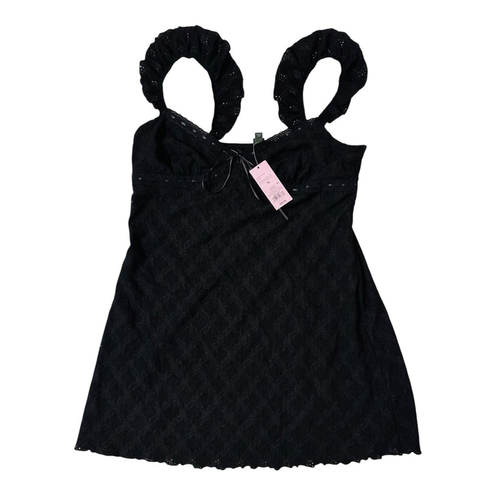 Women's Ruffle Sleeve Eyelet Mini A-Line Dress - Wild Fable Size XL - Picture 2 of 7